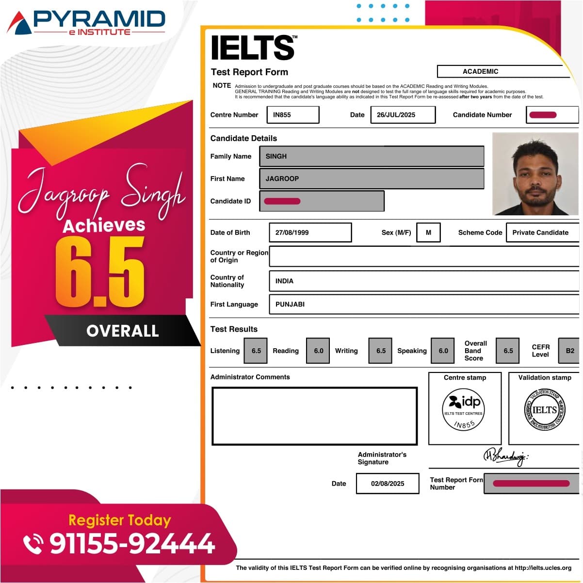 IELTS Band 8.0 Achievement - Student Success