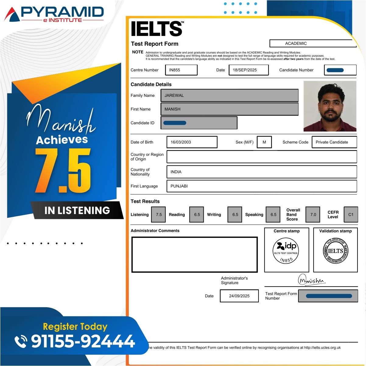 IELTS Score Report — Student Achievement 3